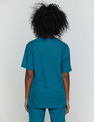 Unisex μπλούζα με λαιμό βε, από υγροαπωθητική και αντιμικροβιακή μικροφίμπρα, Velilla, Mito-535207, OCEAN BLUE