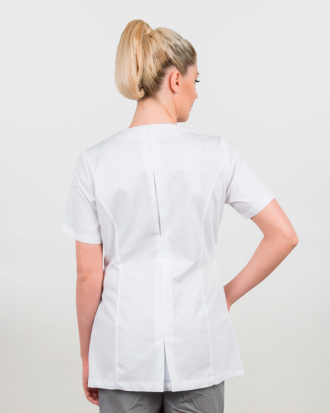 Σακάκι γυναικείο, λευκό με γκρι φερμουάρ, 2051.17, ΛΕΥΚΟ/ΓΚΡΙ
