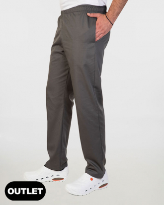 Unisex παντελόνι από σύμμικτη καμπαρντίνα 170gr/m², με ελαστική μέση και 3 τσέπες, BRAVE-322.17, ΣΚΟΥΡΟ ΓΚΡΙ