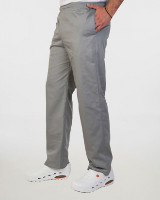 Unisex παντελόνι από σύμμικτη καμπαρντίνα 170gr/m², με ελαστική μέση και 3 τσέπες, BRAVE-322.17, ΑΝΟΙΧΤΟ ΓΚΡΙ