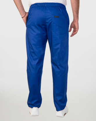Unisex παντελόνι από σύμμικτη καμπαρντίνα 170gr/m², με ελαστική μέση και 3 τσέπες, BRAVE-322.17, ΜΠΛΕ ΡΟΥΑ
