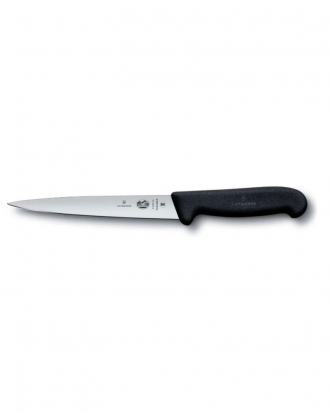 Μαχαίρι φιλεταρίσματος με εύκαμπτη λάμα 16cm, Fibrox Victorinox, 5.3703.16, ΜΑΥΡΟ