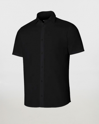 Ανδρικό κοντομάνικο πουκάμισο με ιταλικό γιακά, Velilla, Octa-405008, BLACK