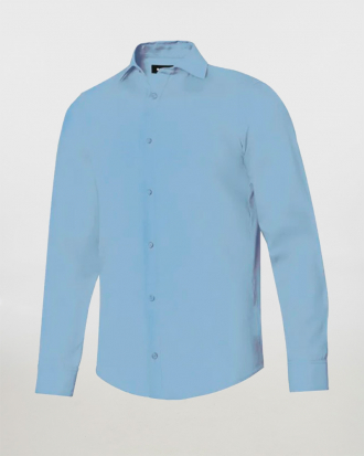 Ανδρικό μακρυμάνικο πουκάμισο με ιταλικό γιακά, Velilla, Batu-405009, SKY BLUE