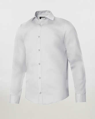 Ανδρικό μακρυμάνικο πουκάμισο με ιταλικό γιακά, Velilla, Batu-405009, WHITE