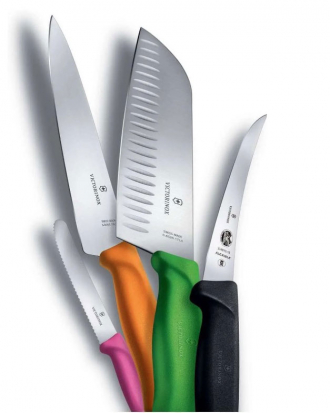 Μαχαίρι σεφ 20cm εξτρα φαρδιά λάμα, λαβή Fibrox,Victorinox, 5.2063.20, ΜΑΥΡΟ