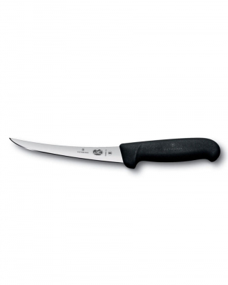 Μαχαίρι ξεκοκαλίσματος 15cm με καμπύλη στενή λάμα λαβή Fibrox, Victorinox 5.6603.15, ΜΑΥΡΟ