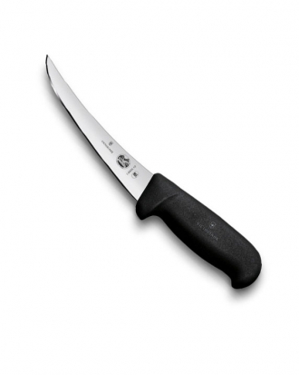 Μαχαίρι ξεκοκαλίσματος με καμπύλη στενή και εύκαμπτη λάμα 12cm λαβή Fibrox, Victorinox, 5.6613.12, ΜΑΥΡΟ