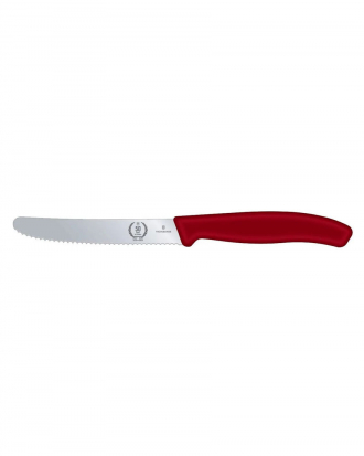 Μαχαίρι κουζίνας 11cm., στρογγυλό, οδοντωτό, κόκκινη λαβή Swiss Classic, Victorinox, 6.7831, ΚΟΚΚΙΝΟ