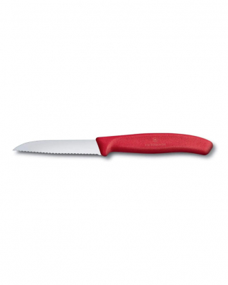 Μαχαίρι κουζίνας 8cm ίσιο, οδοντωτό, κόκκινη λαβή Swiss Classic, Victorinox, 6.7431, ΚΟΚΚΙΝΟ
