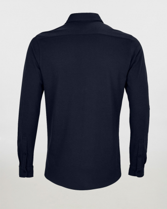 Ανδρικό πικέ μακρυμάνικο πουκάμισο, Neoblu, Basile Men-03777, NIGHT