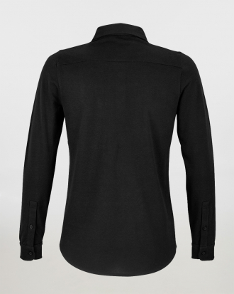 Γυναικείο πικέ μακρυμάνικο πουκάμισο, Neoblu, Basile Women-03791, DEEP BLACK