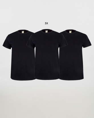 Τριάδα t-shirt unisex κοντομάνικο μαύρο 155, Mukua, Melbourne three pack-B, BLACK