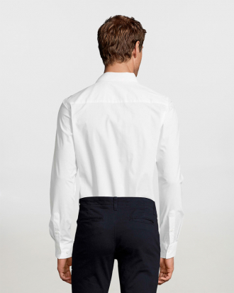 Ανδρικό μακρυμάνικο ελαστικό πουκάμισο Sols, Blake Men-01426, WHITE