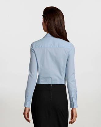 Γυναικείο μακρυμάνικο ελαστικό πουκάμισο με ελαστική ποπλίνα Sols, Blake Women-01427, LIGHT BLUE