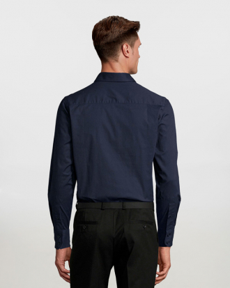 Ανδρικό μακρυμάνικο stretch πουκάμισο Sols, Brighton-17000, DARK BLUE