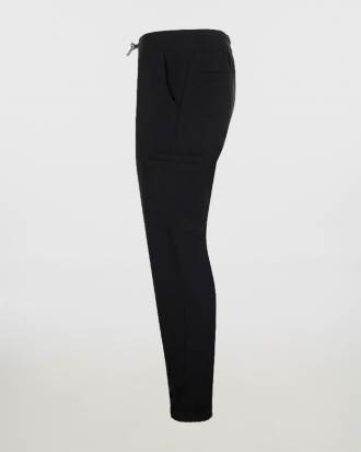 Παντελόνι stretch τύπου jogger με ελαστική ζώνη, Velilla, EASY - 533021S, BLACK