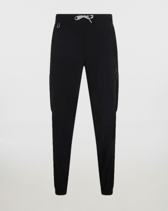 Παντελόνι stretch τύπου jogger με ελαστική ζώνη, Velilla, EASY - 533021S, BLACK