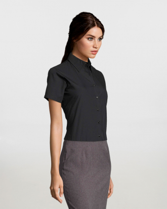 Γυναικείο κοντομάνικο πουκάμισο, Sols, Escape-16070, BLACK