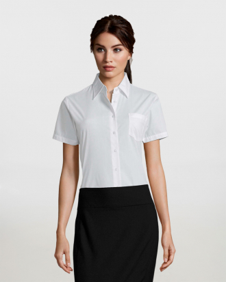 Γυναικείο κοντομάνικο πουκάμισο, Sols, Escape-16070, WHITE
