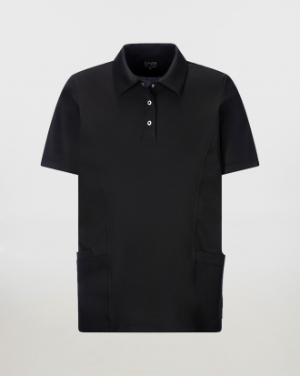 Unisex πικέ polo, ιατρικό/νοσηλευτικό, Exner, 345-Slip On Polo, EXN01-BLACK