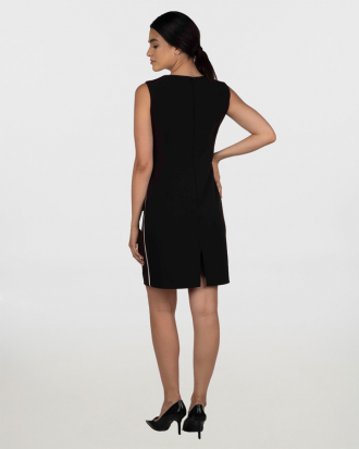 Αμάνικο φόρεμα stretch με φυτίλι στο πλάι, FELICITY-98157F.16, 05-0106/051 - BLACK