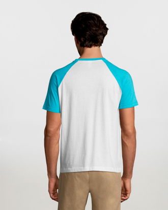 Ανδρικό T-shirt δίχρωμο, Sols, Funky-11190, WHITE/ATOLL BLUE