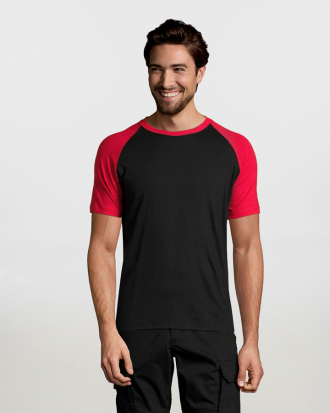 Ανδρικό T-shirt δίχρωμο, Sols, Funky-11190, BLACK/RED