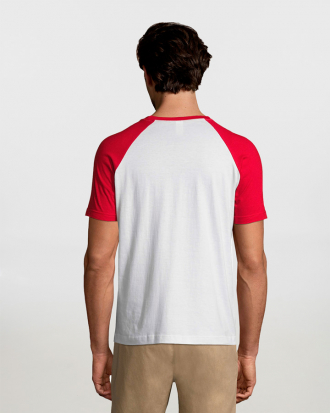 Ανδρικό T-shirt δίχρωμο, Sols, Funky-11190, WHITE/RED