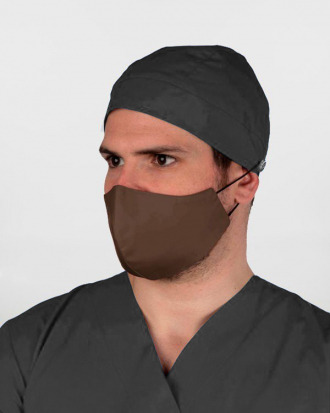 Ιατρικό Unisex σκουφάκι, με κουμπιά στήριξης μάσκας, Hover-407, ΣΚΟΥΡΟ ΓΚΡΙ