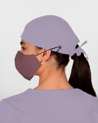 Ιατρικό Unisex σκουφάκι, με κουμπιά στήριξης μάσκας, Hover-407, ΛΙΛΑ