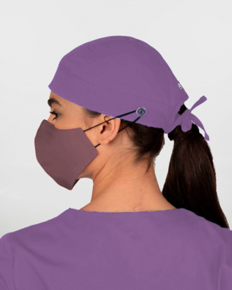 Ιατρικό Unisex σκουφάκι, με κουμπιά στήριξης μάσκας, Hover-407, ΜΩΒ