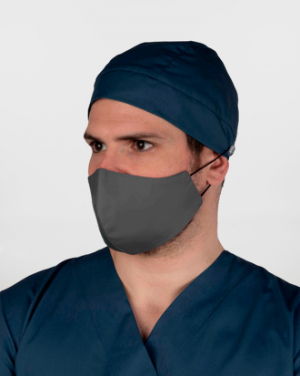 Ιατρικό Unisex σκουφάκι, με κουμπιά στήριξης μάσκας, Hover-407, ΜΠΛΕ ΣΚΟΥΡΟ