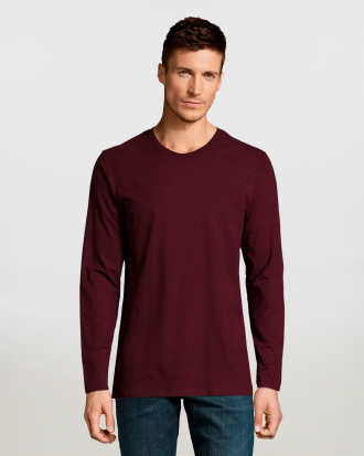 Ανδρικό μακρυμάνικο T-shirt, Sols, Imperial Lsl Men-02074, OXBLOOD