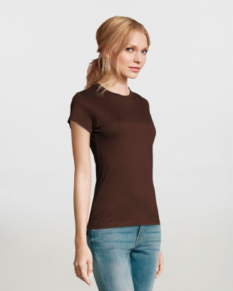 Γυναικείο t-shirt, 100% βαμβάκι 190g/m², σε 36 χρώματα  Sols, Imperial Women-11502, CHOCOLATE
