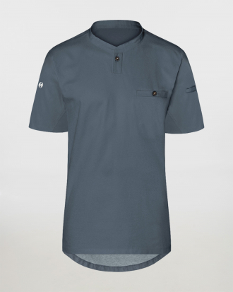 Ανδρική μπλούζα σε γραμμή Slim Fit, με κοντό μανίκι, συνθετική Karlowsky, PERFORMANCE MEN-TM5, ANTHRACITE