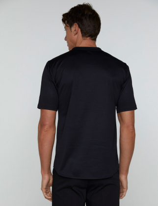 Cool n Soft stretch t-shirt, με πλάτη από ελαστική dryfit microfiber, KOBO-22CTSU4, ΜΑΥΡΟ