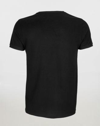Ανδρικό πικέ κοντομάνικο t-shirt, Neoblu, Loris-03775, DEEP BLACK