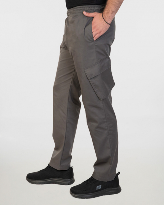 Unisex παντελόνι με τέσσερις τσέπες από σύμμεικτη καμπαρντίνα, Mante-322.2.17, ΣΚΟΥΡΟ ΓΚΡΙ