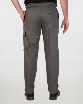 Unisex παντελόνι με τέσσερις τσέπες από σύμμεικτη καμπαρντίνα, Mante-322.2.17, ΣΚΟΥΡΟ ΓΚΡΙ