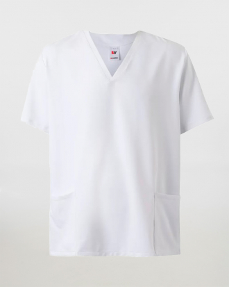Unisex μπλούζα με λαιμό βε, από υγροαπωθητική και αντιμικροβιακή μικροφίμπρα, Velilla, Mito-535207, WHITE