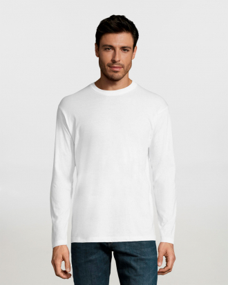 Ανδρικό μακρυμάνικο T-shirt, Sols, Monarch-11420, WHITE