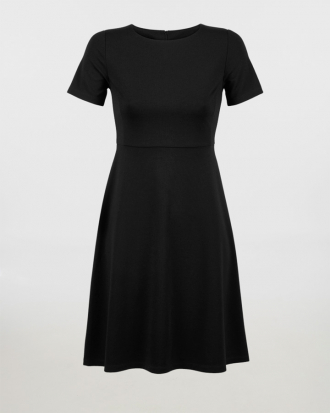 Μίντι κοντομάνικο φόρεμα, Neoblu, Camille-03171, DEEP BLACK