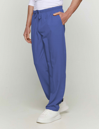 Unisex παντελόνι με ελαστική μέση και 3 τσέπες, από υγροαπωθητική και αντιμικροβιακή μικροφίμπρα, Velilla, Mista-533007, PERSIAN BLUE