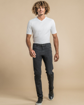 Ανδρικό τζιν slim fit, Clement, RENO JEANS, ΜΑΥΡΟ