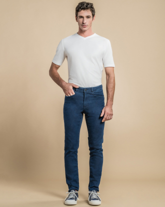 Ανδρικό τζιν slim fit, Clement, RENO JEANS, ΜΠΛΕ ΝΤΕΝΙΜ