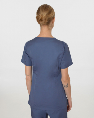 Γυναικεία μπλούζα με λαιμό βε από σύμμικτη καμπαρντίνα, Cassandra-2033.17, RIVERSIDE-480