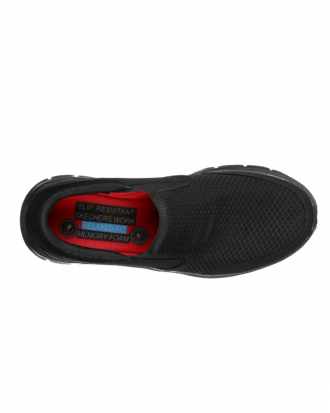 Ανδρικό, slip-on, αντιολισθητικό παπούτσι εργασίας, Skechers, McAllen SR-77048, ΜΑΥΡΟ