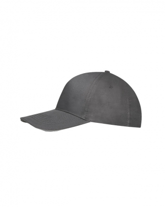 Καπέλο πεντάφυλλο τζόκεϊ Sol’s, Sunny-88110, DARK GREY/LIGHT GREY