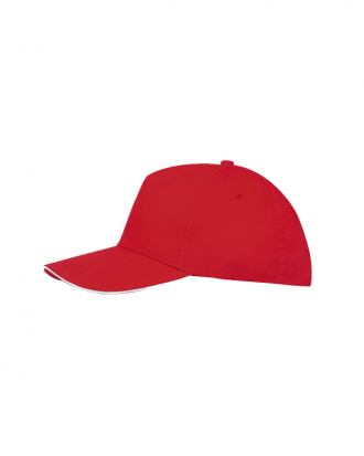 Καπέλο πεντάφυλλο τζόκεϊ Sol’s, Sunny-88110, RED/WHITE